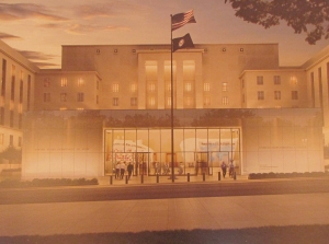 Artist's concept of the US Diplomacy Center and Museum.